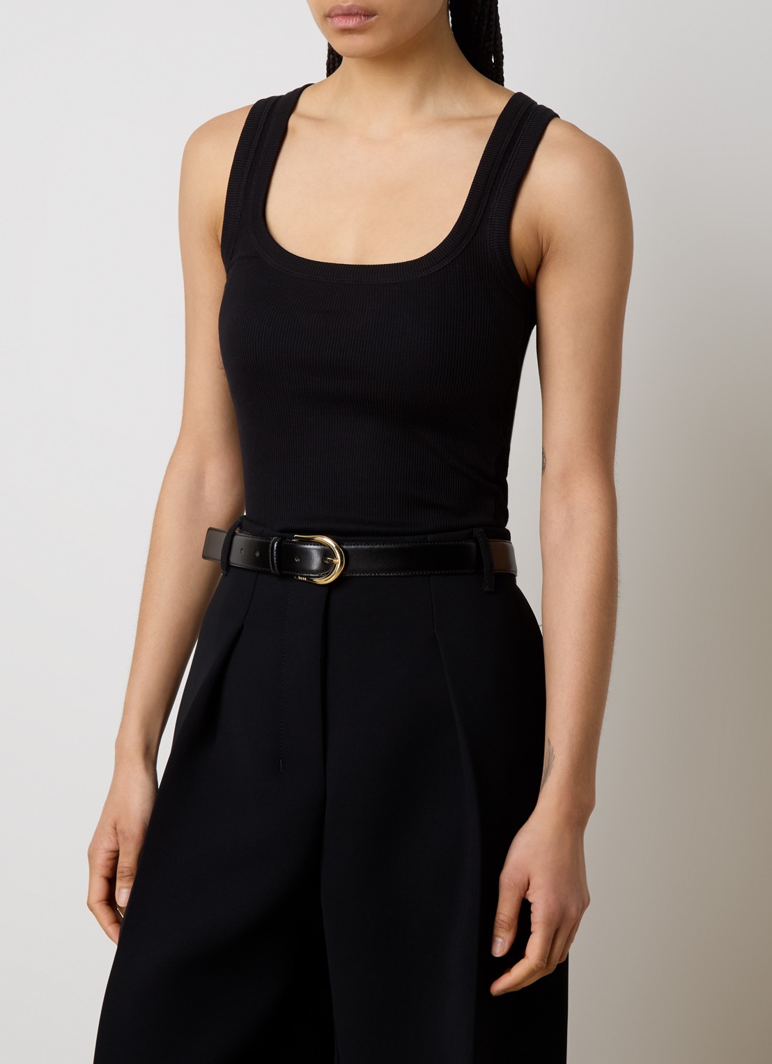 Jacquemus Le débardeur tanktop met ribstructuur - detail 4 zwart
