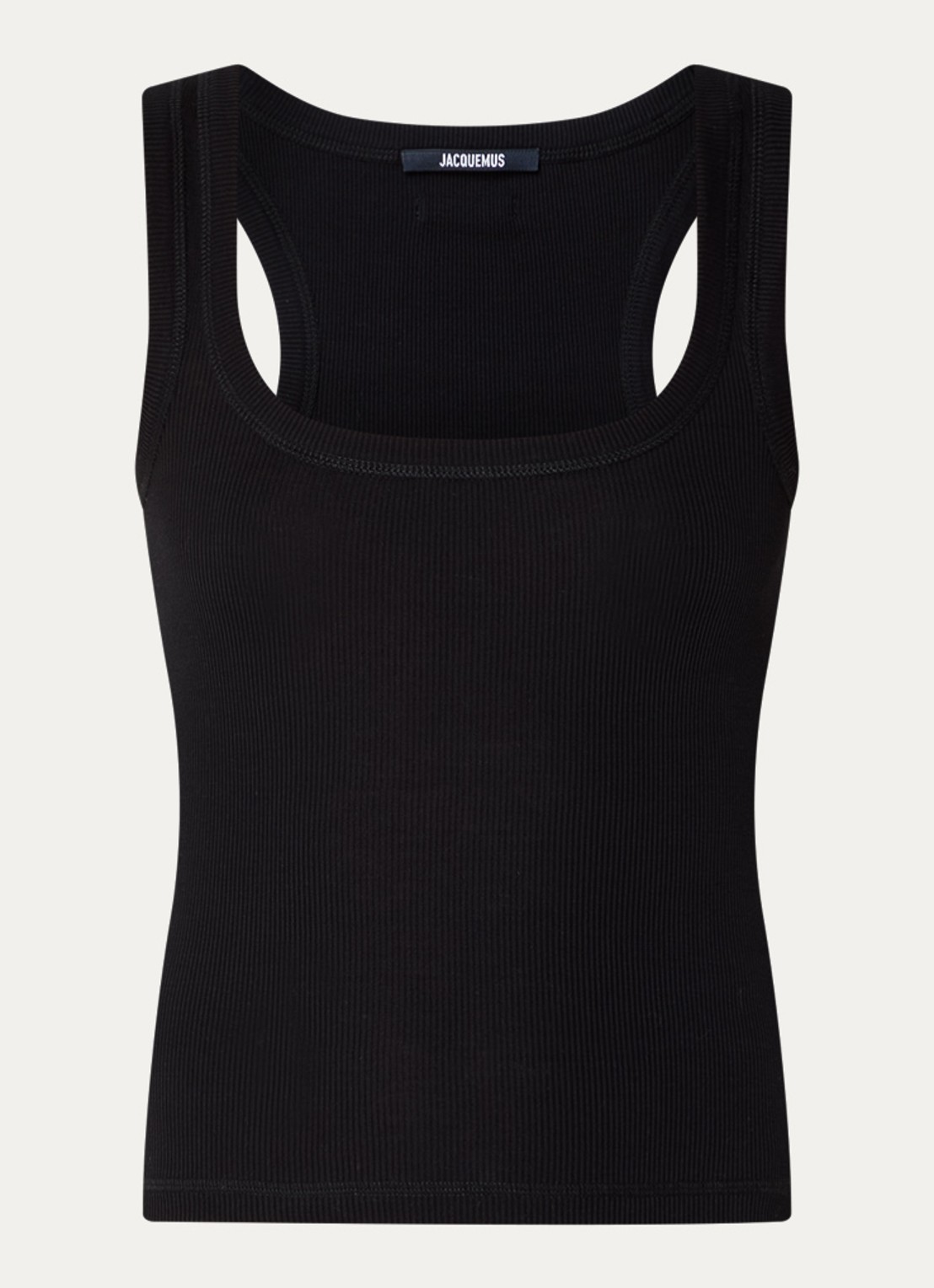 Jacquemus Le débardeur tanktop met ribstructuur - voorkant 2 zwart