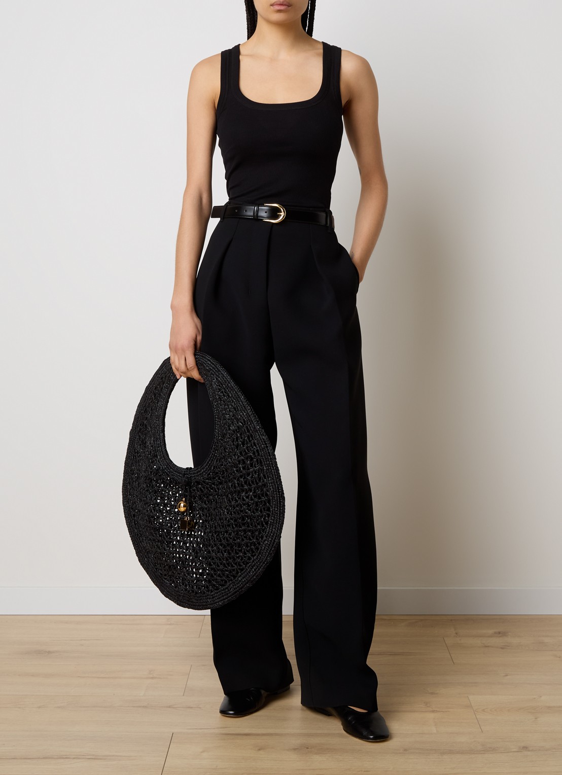 Jacquemus Le débardeur tanktop met ribstructuur - voorkant 3 zwart