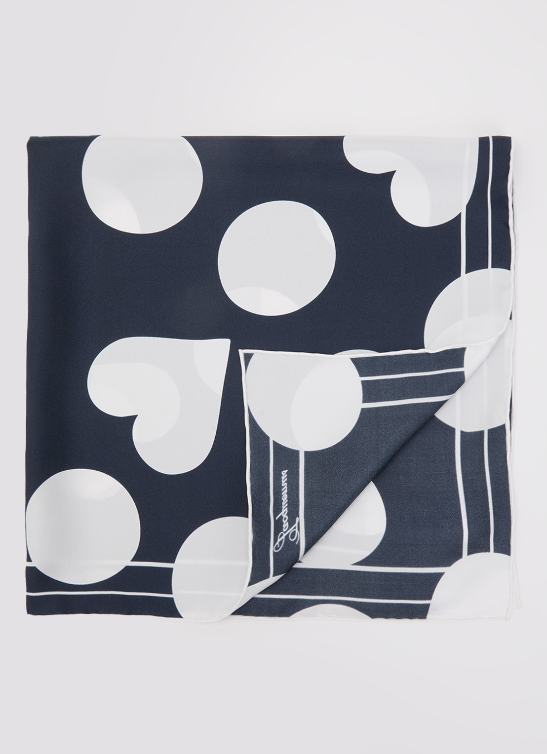 Jacquemus Le Foulard sjaal van zijde 65 x 65 cm - voorkant donkerblauw