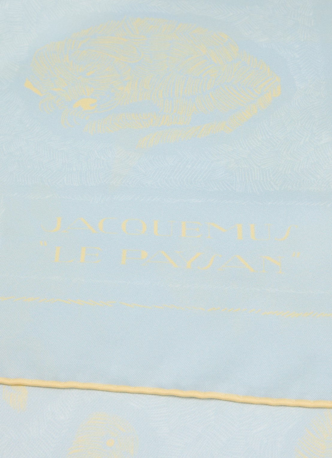 Jacquemus Le Foulard sjaal van zijde 65 x 65 cm - detail 2 lichtblauw