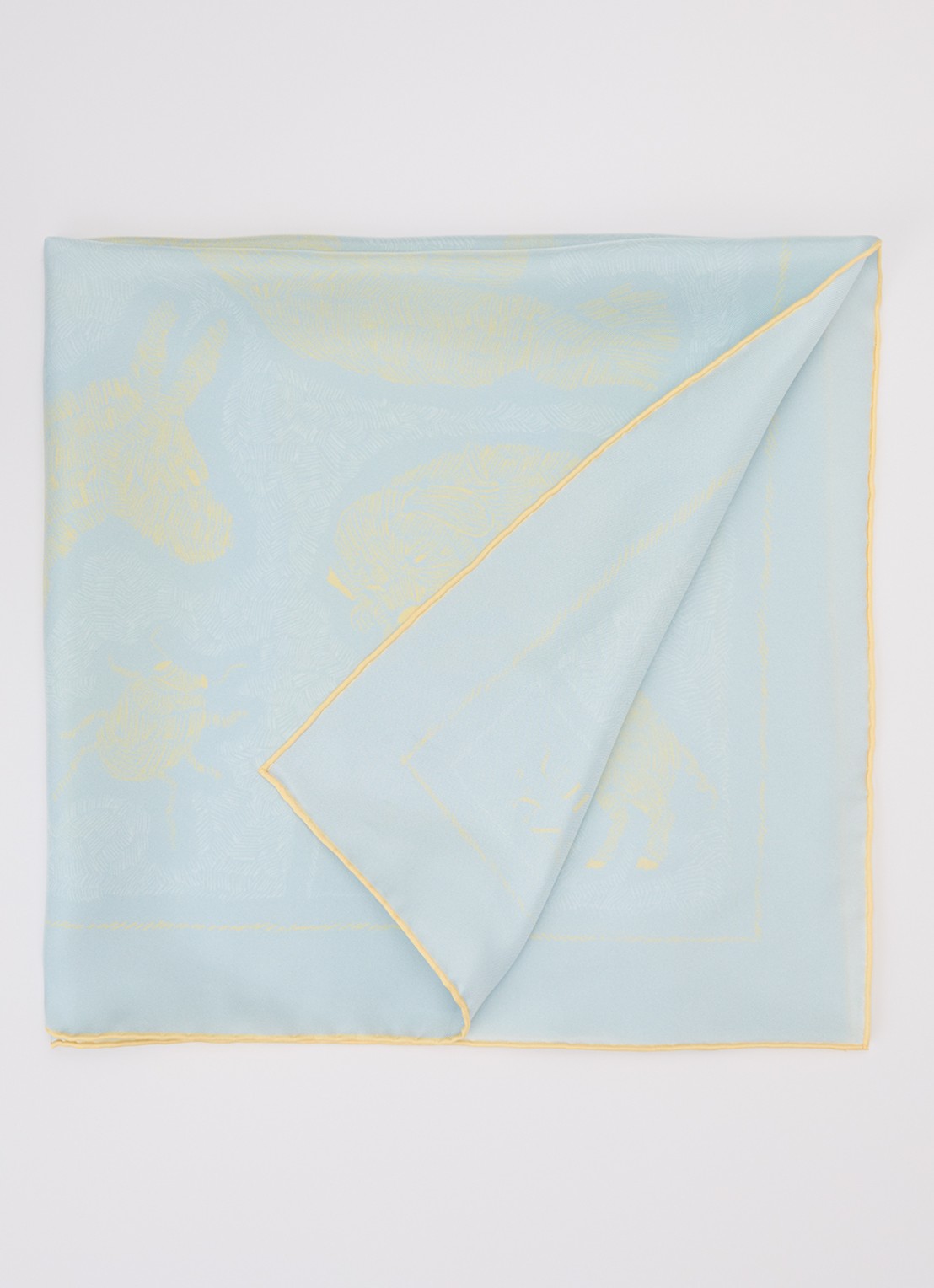 Jacquemus Le Foulard sjaal van zijde 65 x 65 cm - voorkant lichtblauw