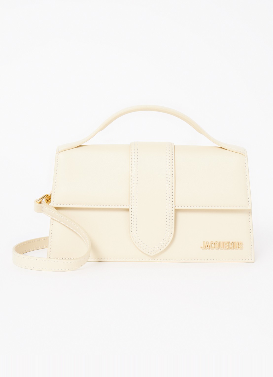 Jacquemus Le Grand Bambino handtas van leer met afneembare schouderriem - voorkant 2 ivoor