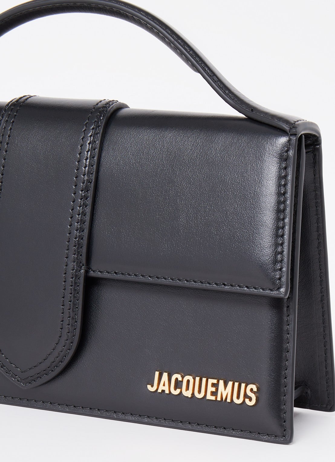 Jacquemus Le Grand Bambino handtas van leer met afneembare schouderriem - detail 7 zwart
