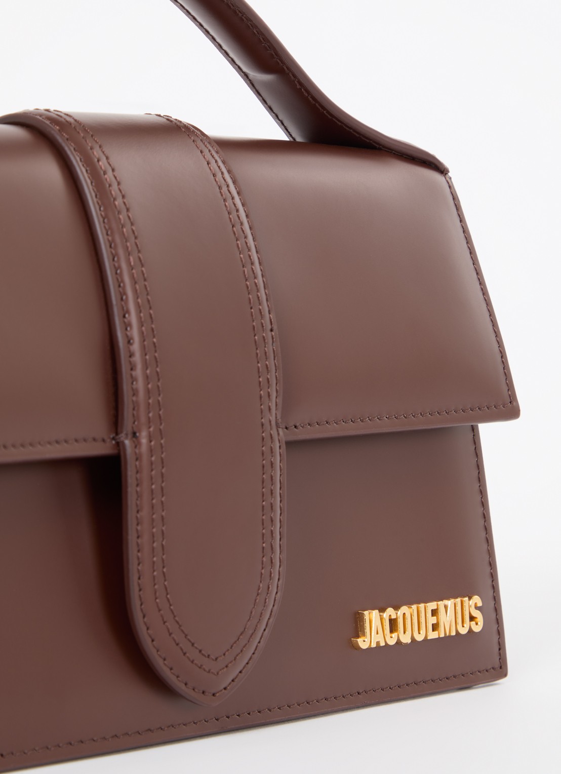 Jacquemus Le Grand Bambino handtas van leer met afneembare schouderriem - detail 7 bruin