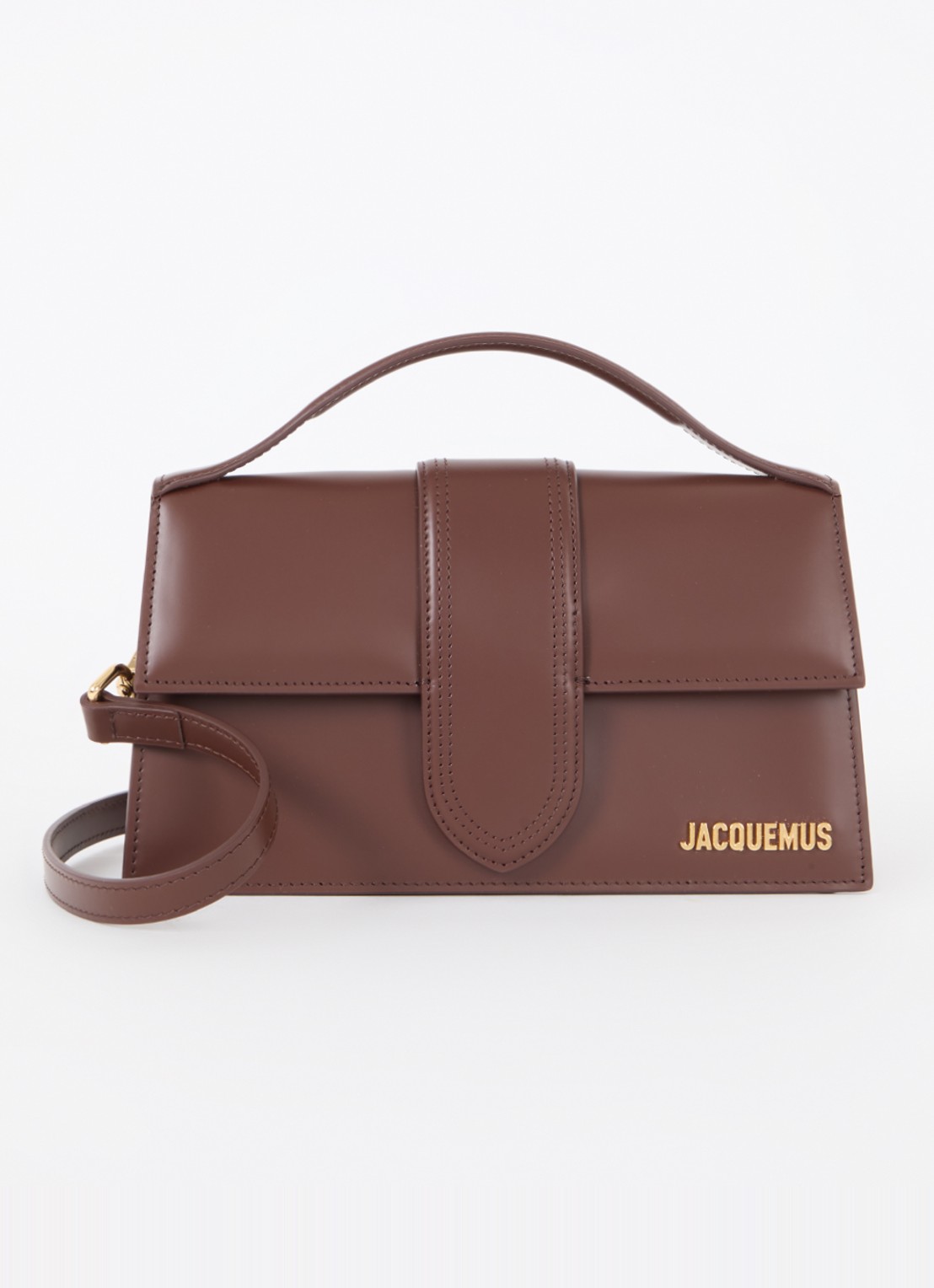 Jacquemus Le Grand Bambino handtas van leer met afneembare schouderriem - voorkant 2 bruin