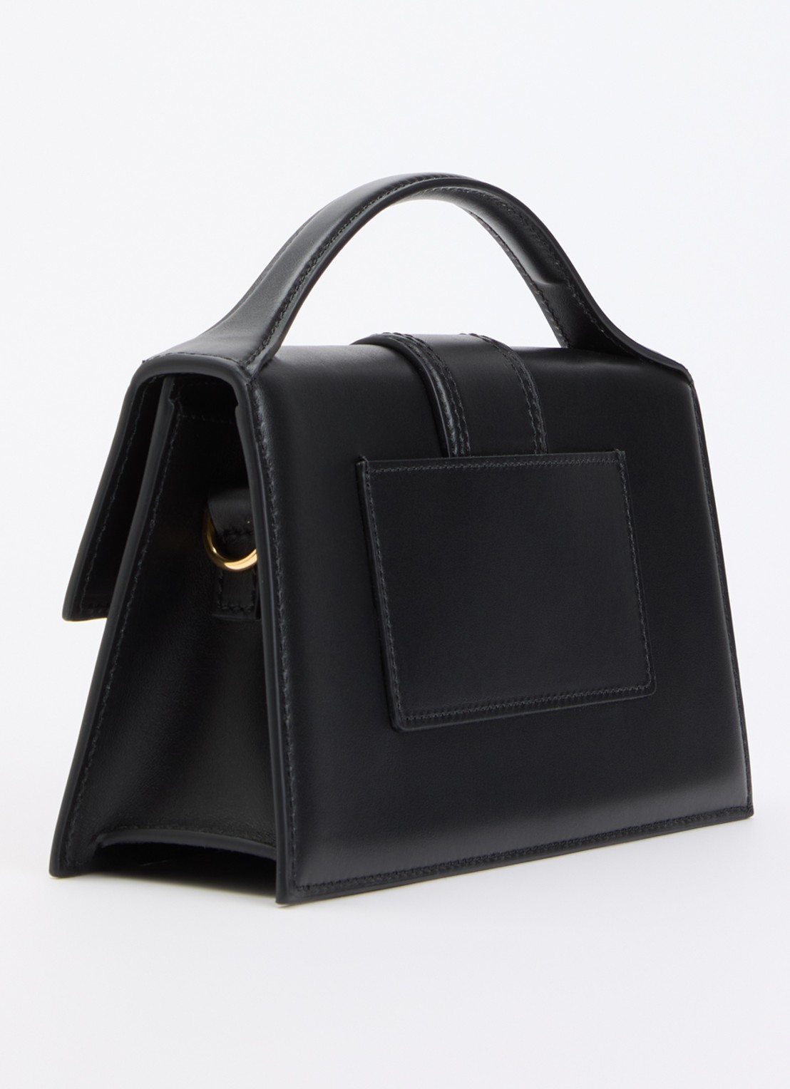 Jacquemus Le Grand Bambino handtas van leer met afneembare schouderriem - achterkant zwart