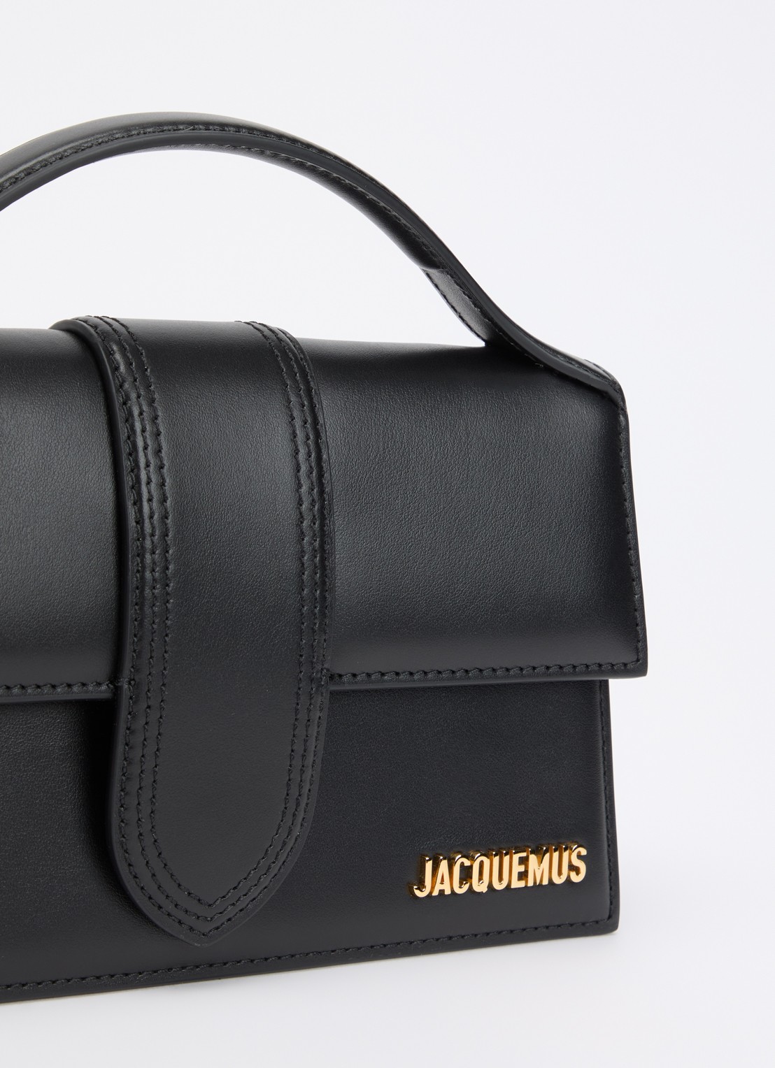 Jacquemus Le Grand Bambino handtas van leer met afneembare schouderriem - detail 7 zwart