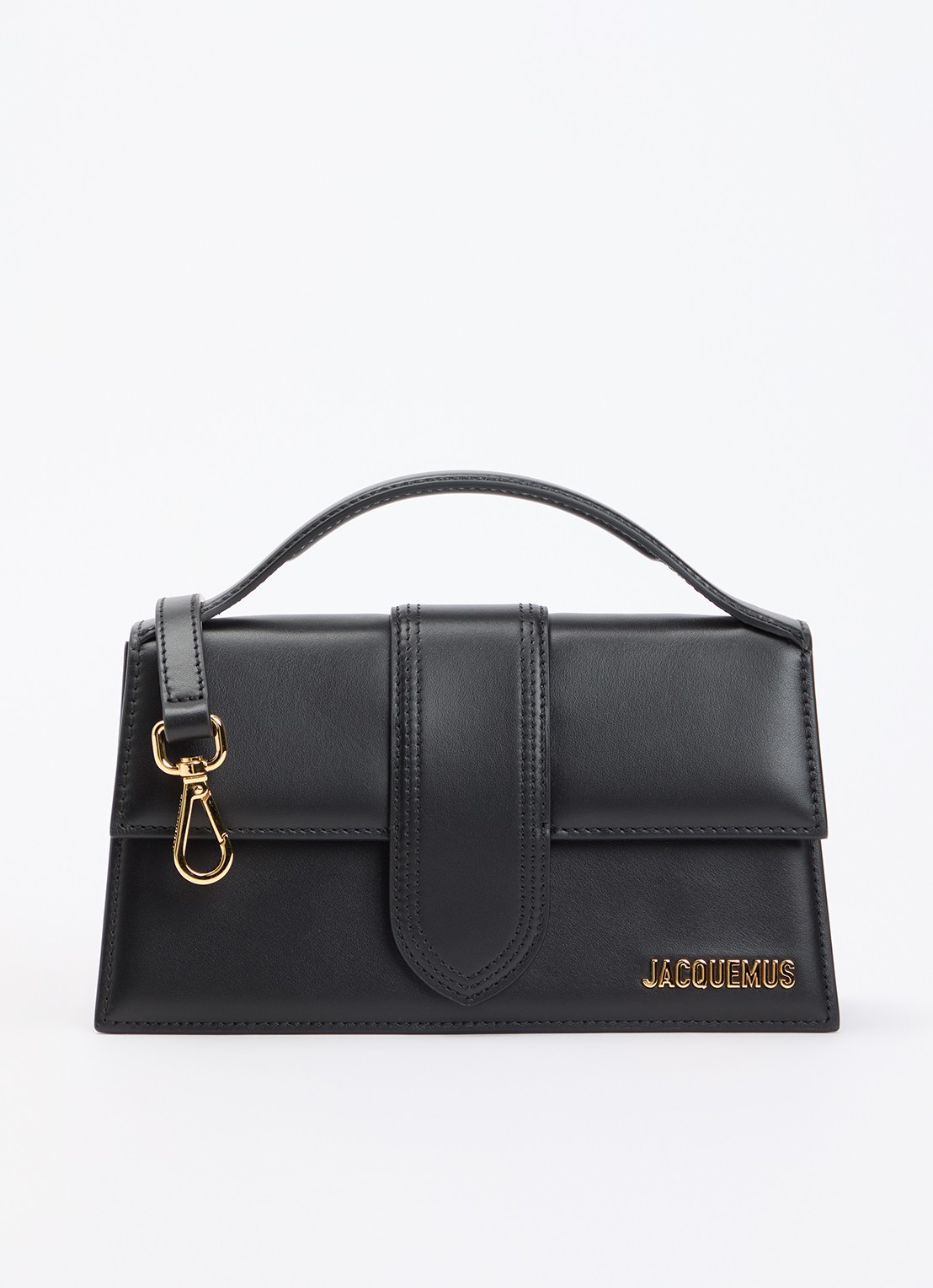 Jacquemus Le Grand Bambino handtas van leer met afneembare schouderriem - voorkant 2 zwart