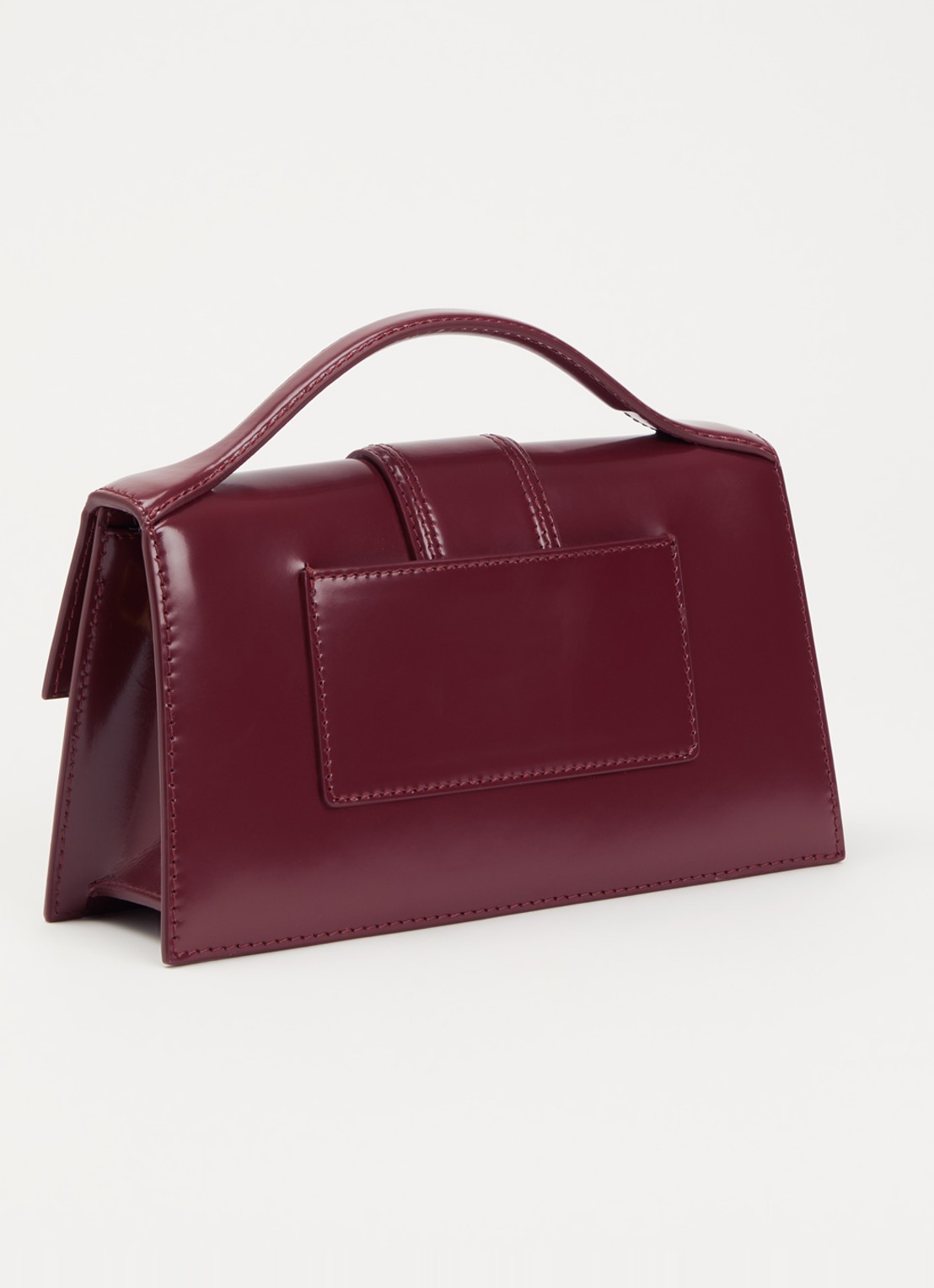 Jacquemus Le Grand Bambino handtas van leer met afneembare schouderriem - achterkant 6 bordeauxrood