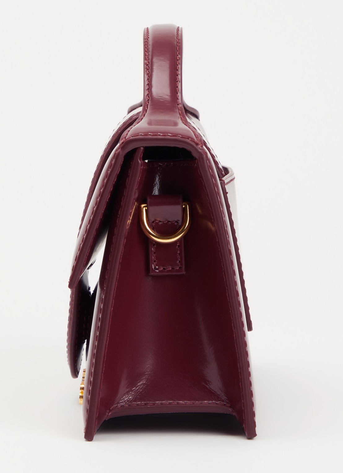 Jacquemus Le Grand Bambino handtas van leer met afneembare schouderriem - detail 3 bordeauxrood