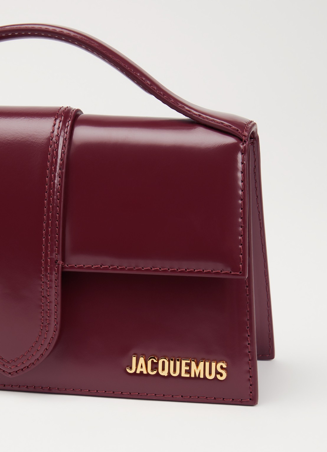 Jacquemus Le Grand Bambino handtas van leer met afneembare schouderriem - detail 4 bordeauxrood