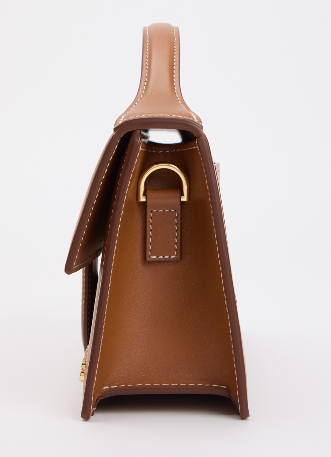 Jacquemus Le Grand Bambino handtas van leer met afneembare schouderriem - detail 3 cognac
