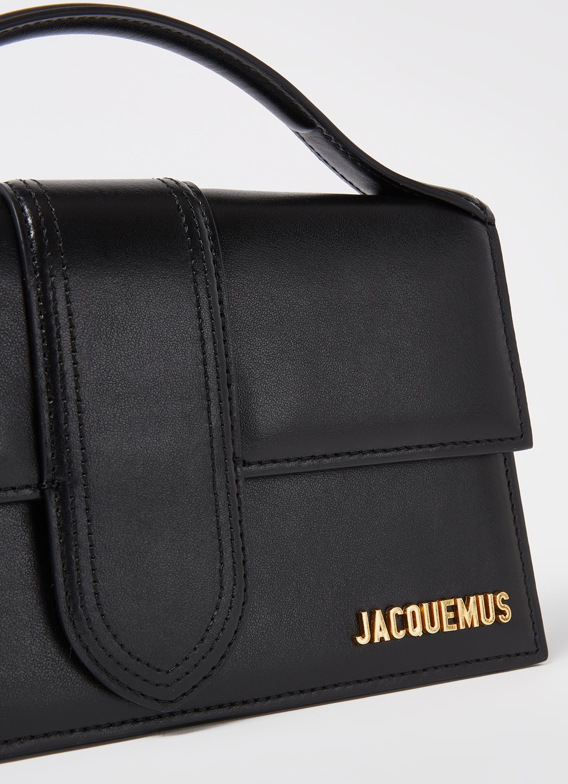 Jacquemus Le Grand Bambino handtas van leer - detail 3 zwart