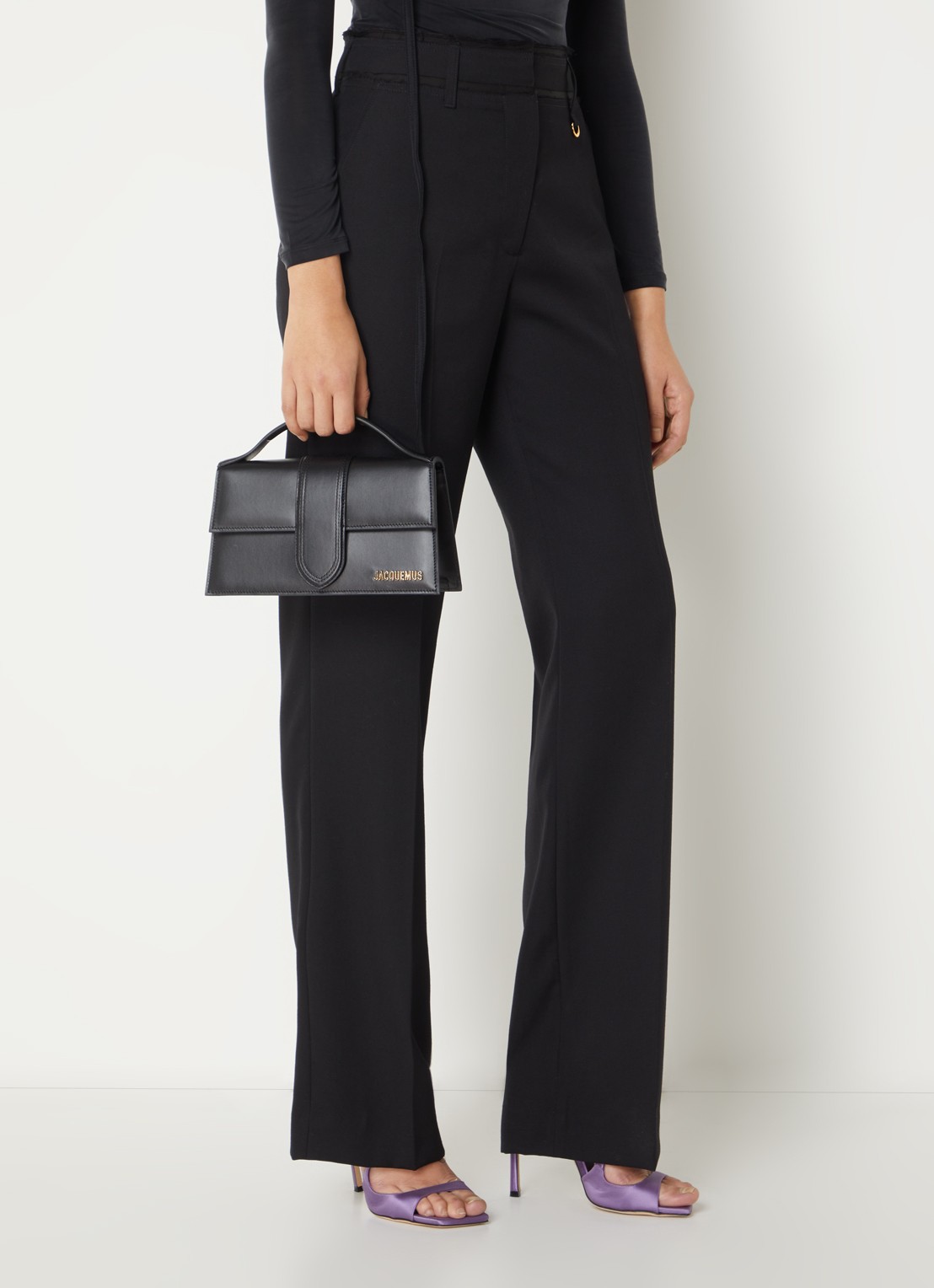 Jacquemus Le Grand Bambino handtas van leer - voorkant 6 zwart