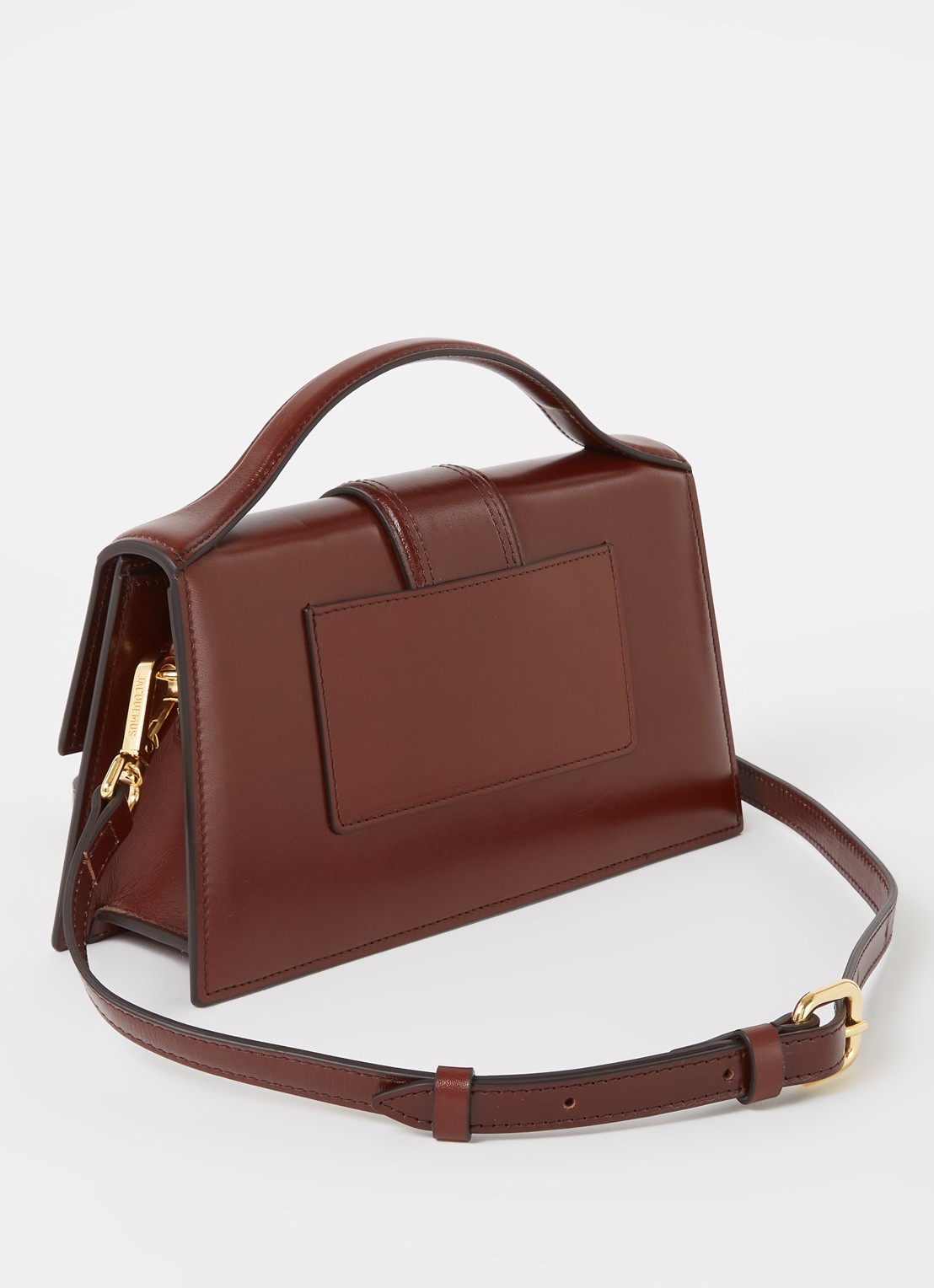 Jacquemus Le Grand Bambino handtas van leer - achterkant 4 kastanjebruin