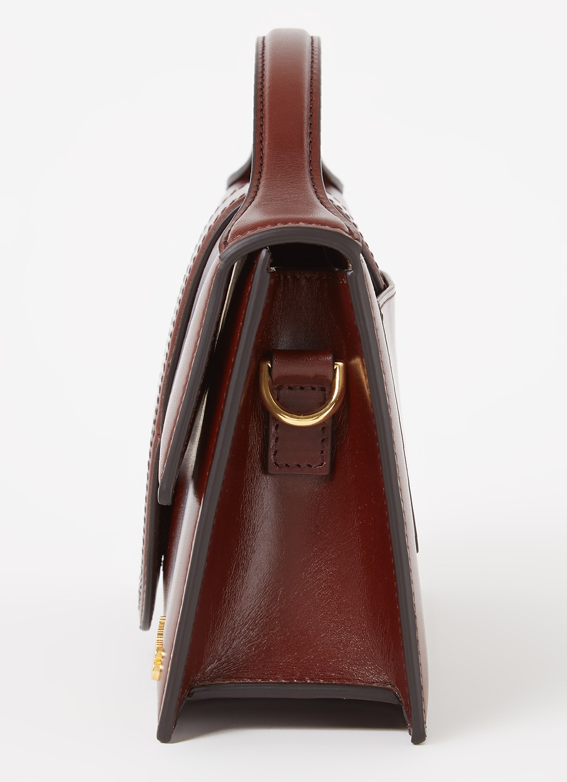 Jacquemus Le Grand Bambino handtas van leer - detail 2 kastanjebruin