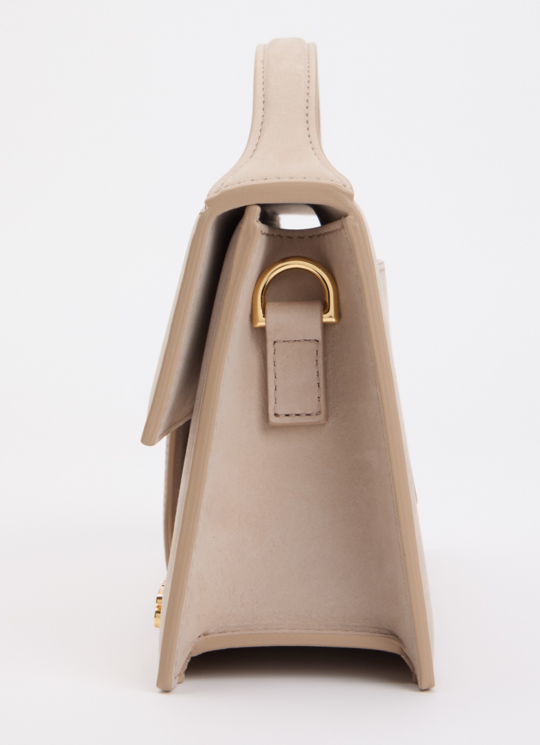 Jacquemus Le Grand Bambino handtas van suède met afneembare schouderriem - detail 2 taupe