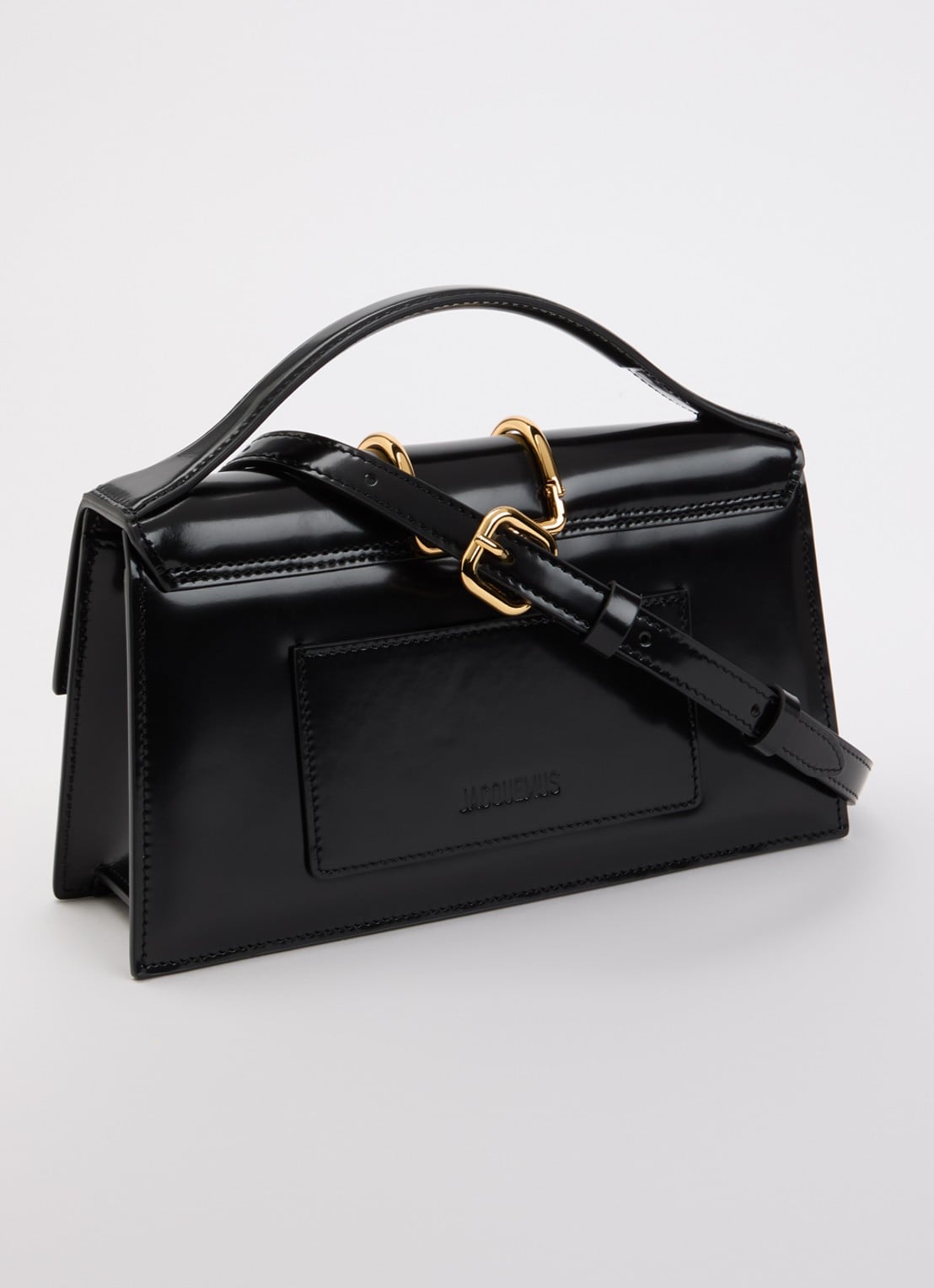 Jacquemus Le Grand Bambino van leer met lakfinish - achterkant 8 zwart