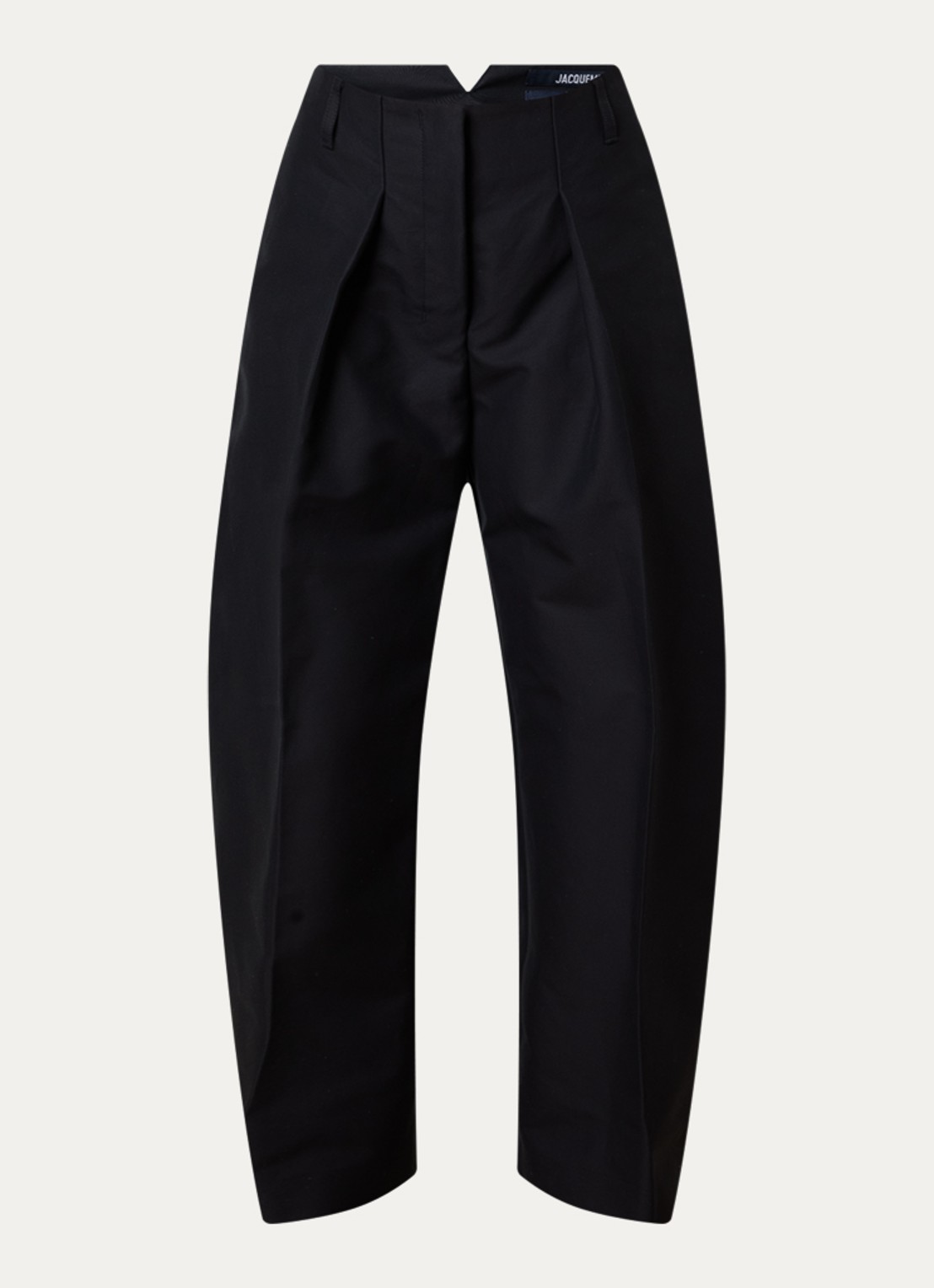 Jacquemus Le Ovalo mid waist balloon fit pantalon met steekzakken - voorkant 4 zwart