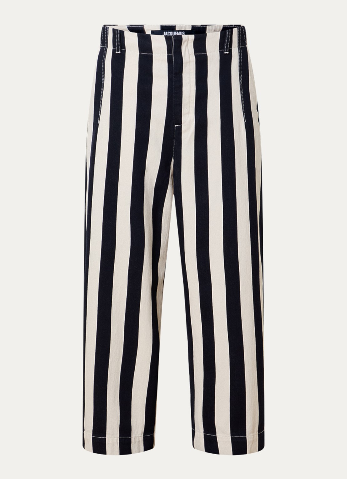 Jacquemus Le Parasol loose fit jeans met streepprint - voorkant 5 donkerblauw