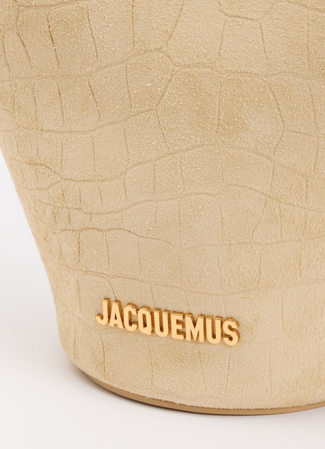 Jacquemus Le Petit Bambola handtas van kalfssuède met afneembare schouderriem - detail 5 beige