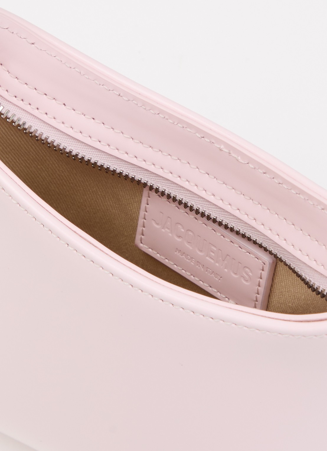 Jacquemus Le Petit Bisou schoudertas van leer  - detail 4 lichtroze