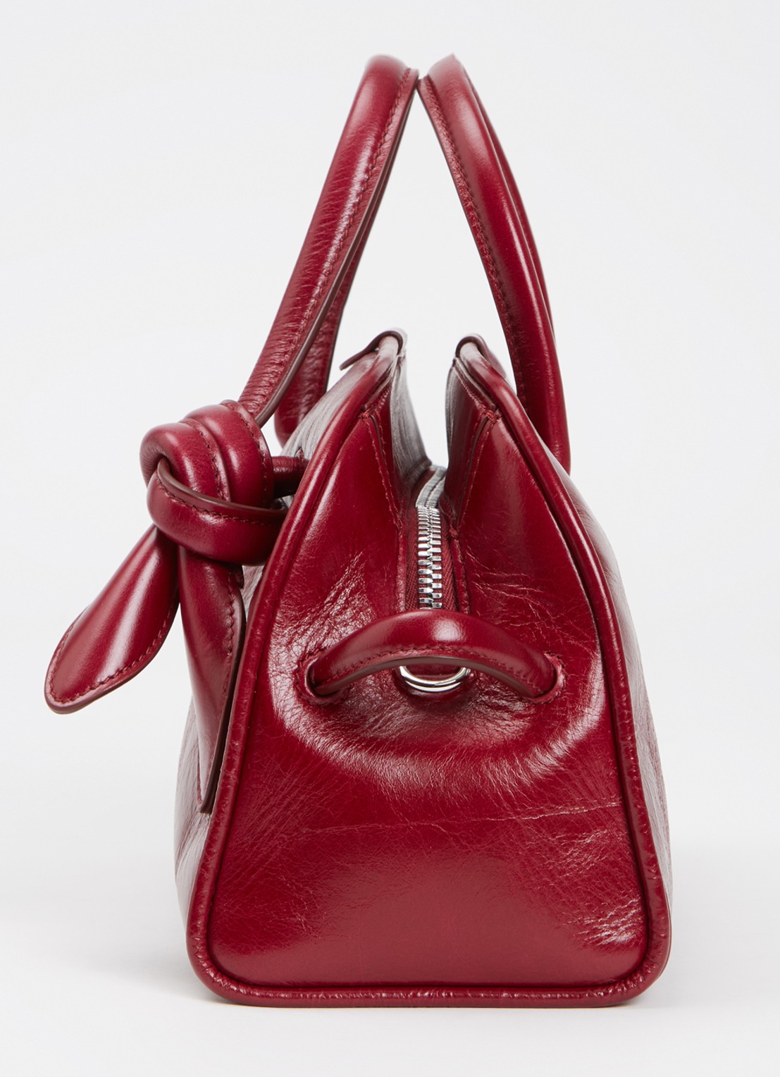 Jacquemus Le Petit Turismo handtas van leer met afneembare schouderriem - detail 2 bordeauxrood