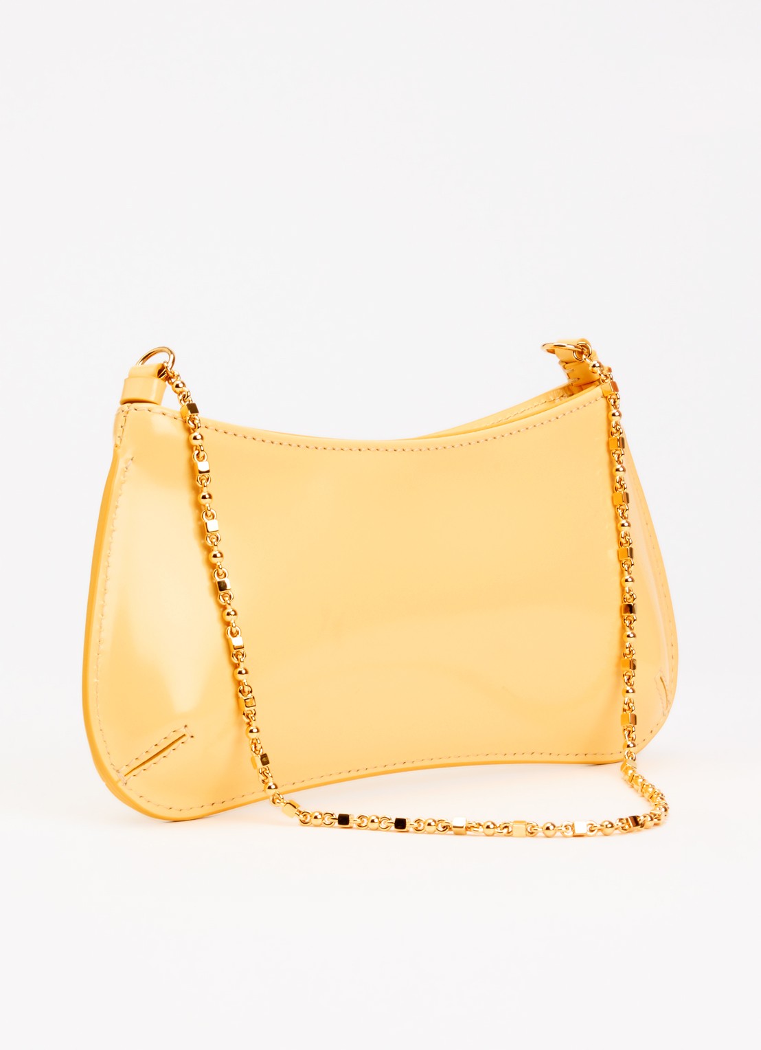 Jacquemus Le Petite Bisou handtas van kalfsleer met logo - achterkant 5 lichtgeel