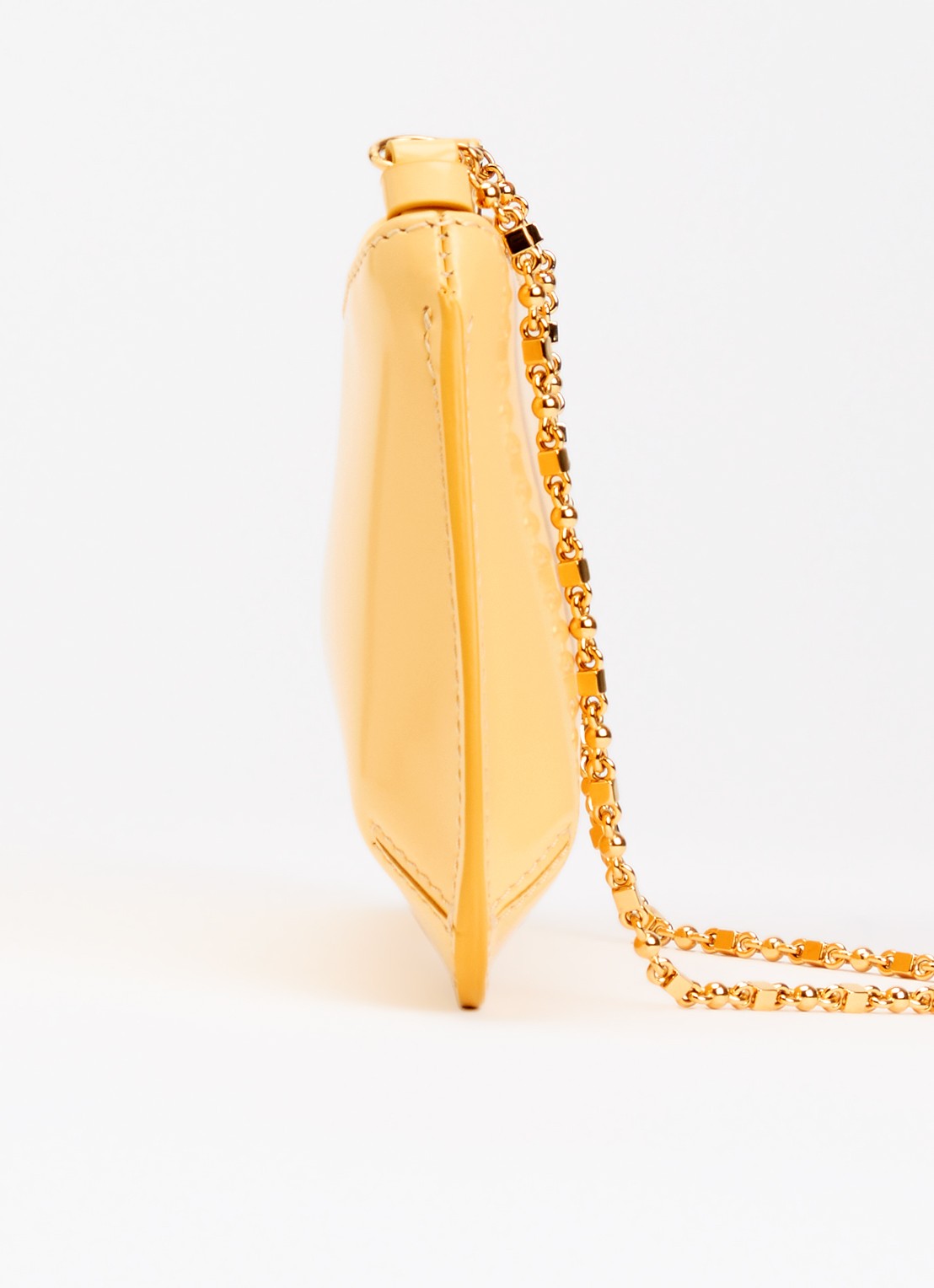 Jacquemus Le Petite Bisou handtas van kalfsleer met logo - detail 2 lichtgeel