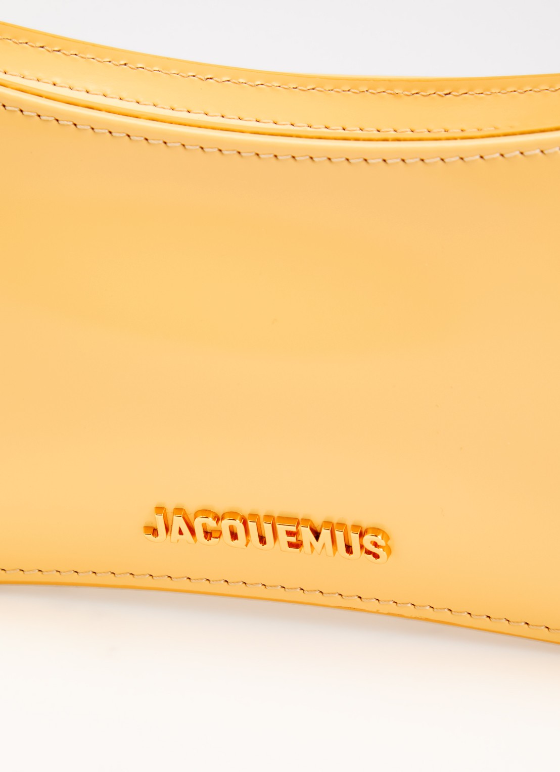 Jacquemus Le Petite Bisou handtas van kalfsleer met logo - detail 3 lichtgeel