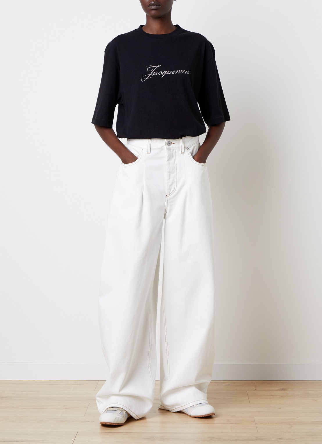 Jacquemus Le T-shirt met logoprint - voorkant 3 zwart