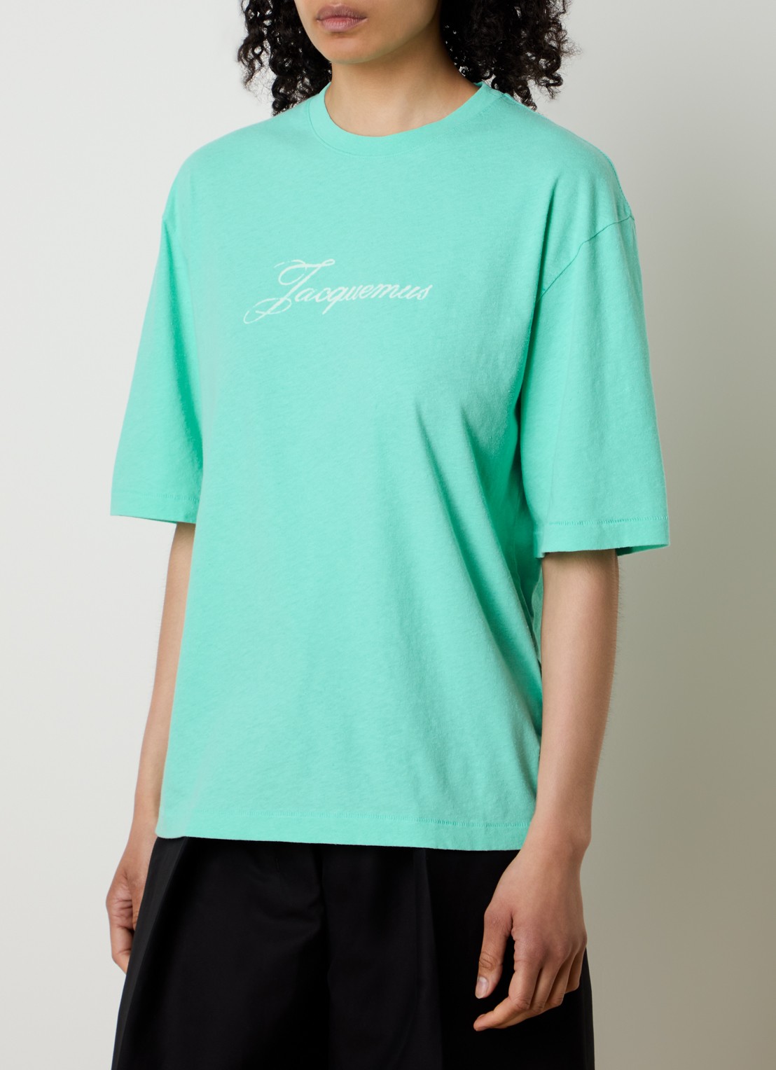 Jacquemus Le T-shirt met logoprint - detail mint