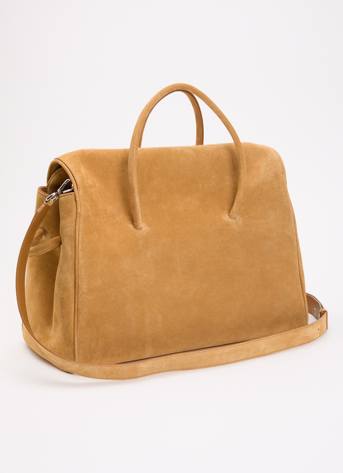 Jacquemus Le turismo shopper van kalfssuède met afneembare schouderriem - achterkant 2 camel