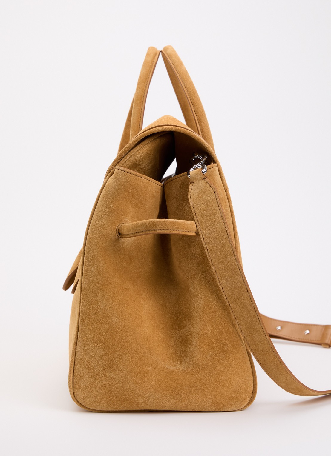 Jacquemus Le turismo shopper van kalfssuède met afneembare schouderriem - detail 4 camel
