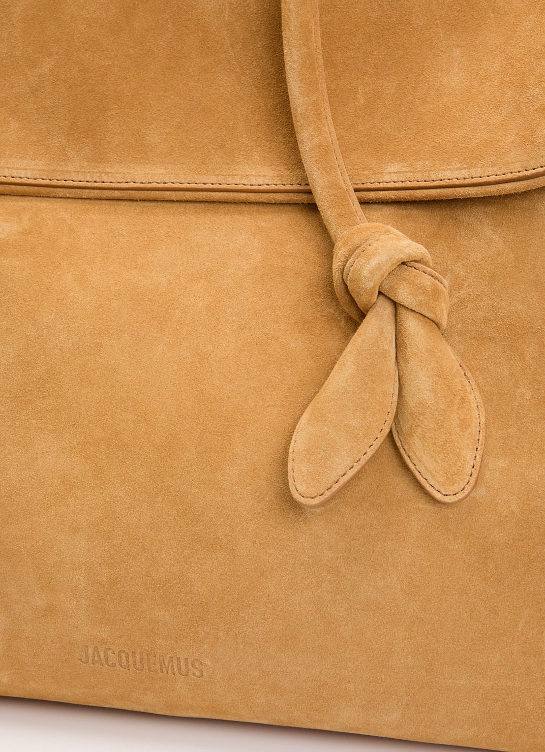Jacquemus Le turismo shopper van kalfssuède met afneembare schouderriem - detail 5 camel