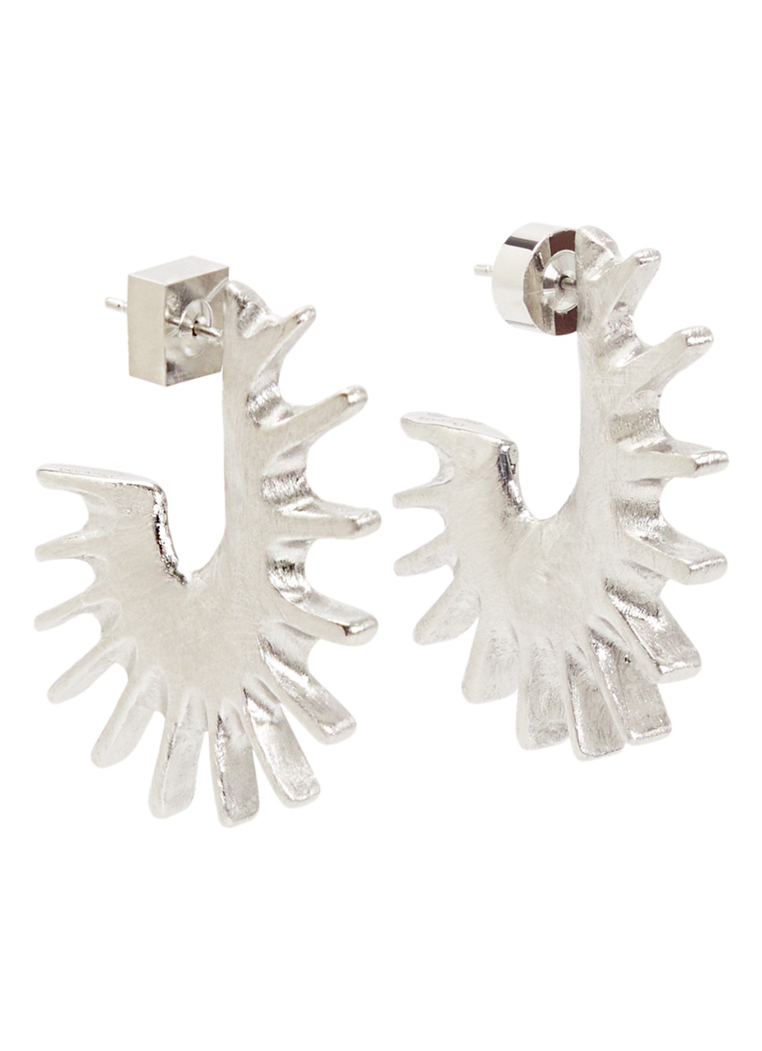 Jacquemus Les Boucles oorstekers - voorkant zilver