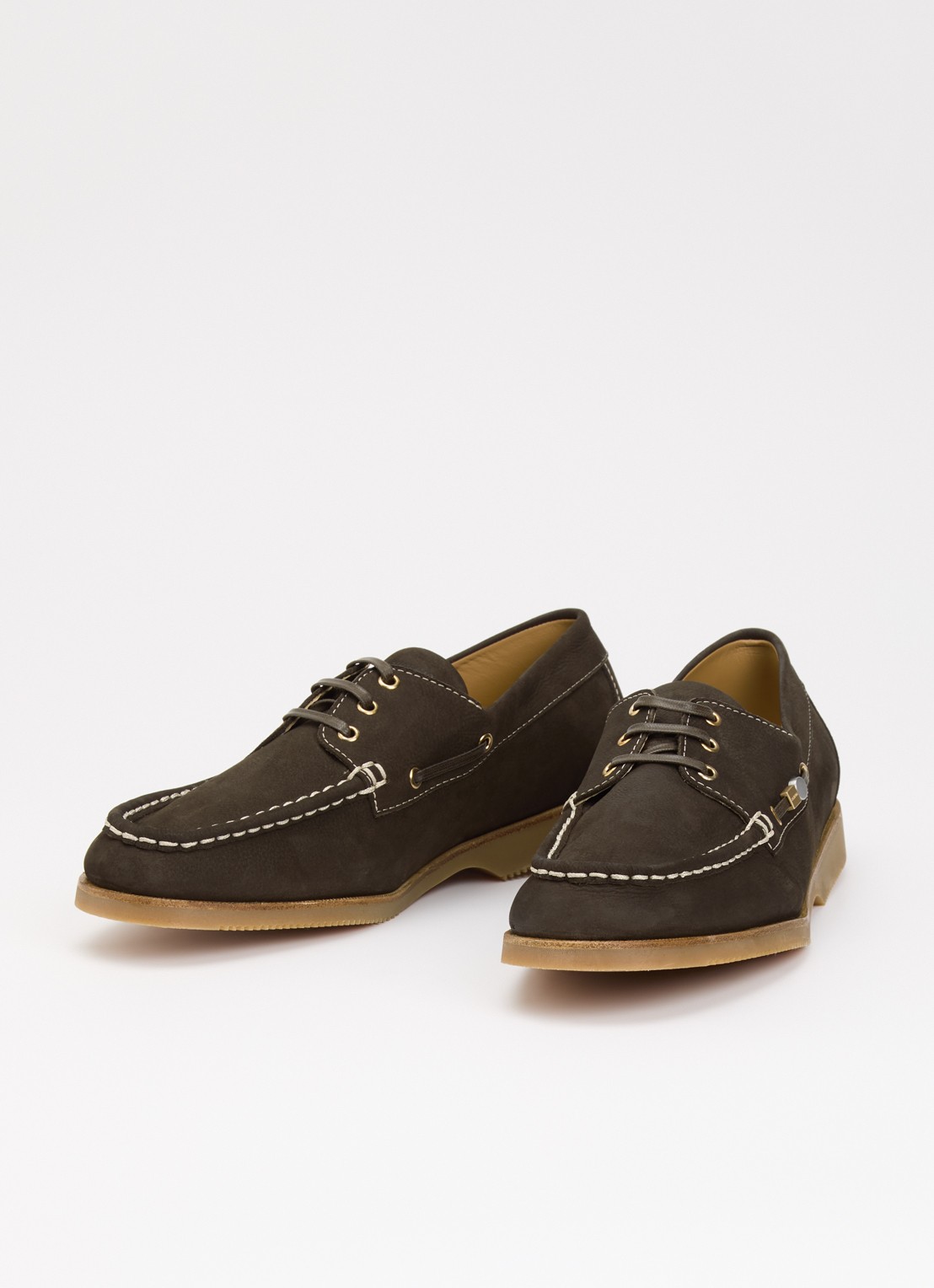 Jacquemus Les Canotiers bootschoen van nubuck - detail donkerbruin