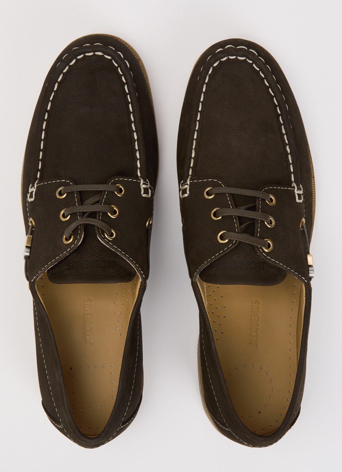 Jacquemus Les Canotiers bootschoen van nubuck - detail 2 donkerbruin