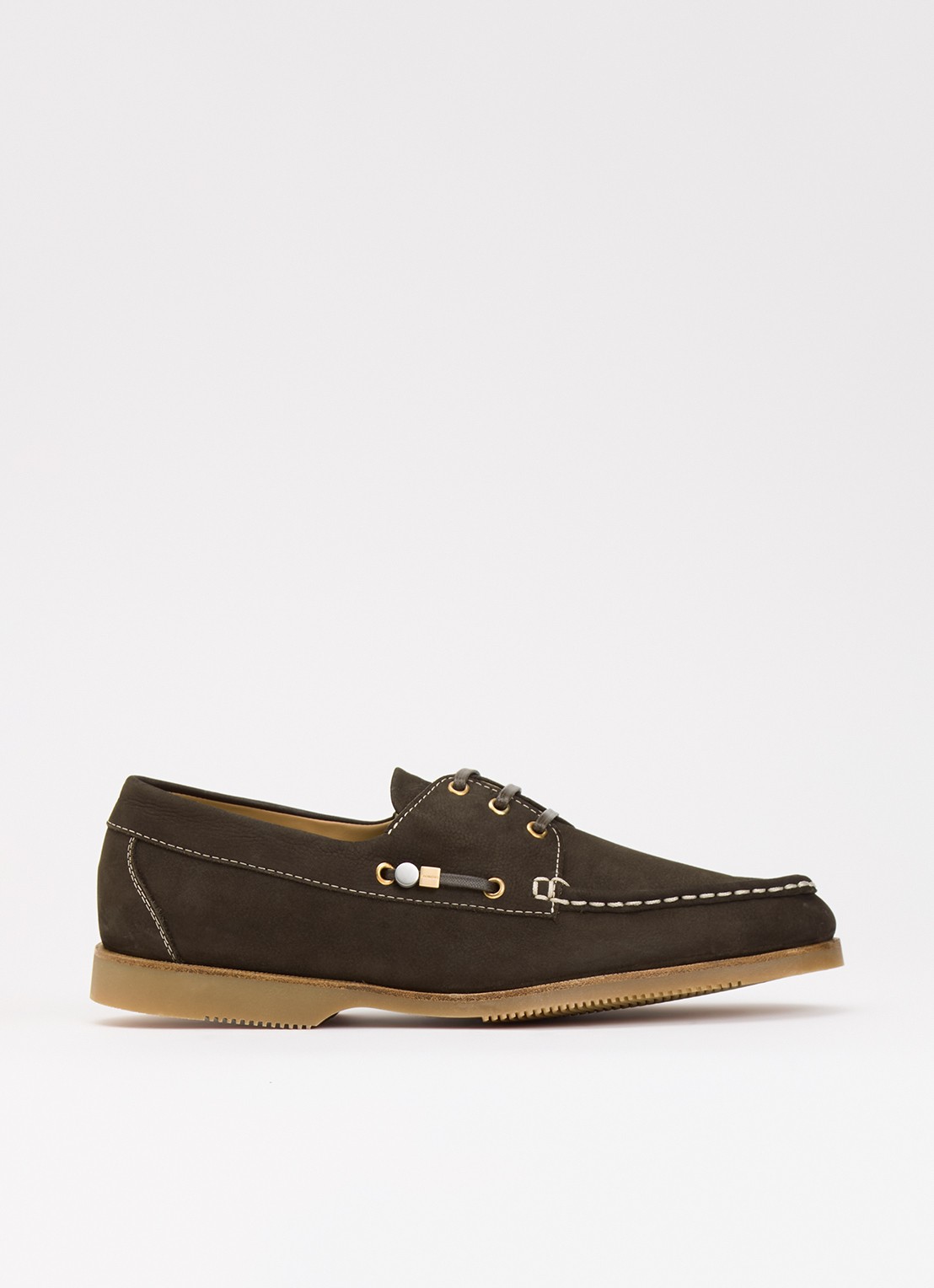 Jacquemus Les Canotiers bootschoen van nubuck - voorkant 6 donkerbruin