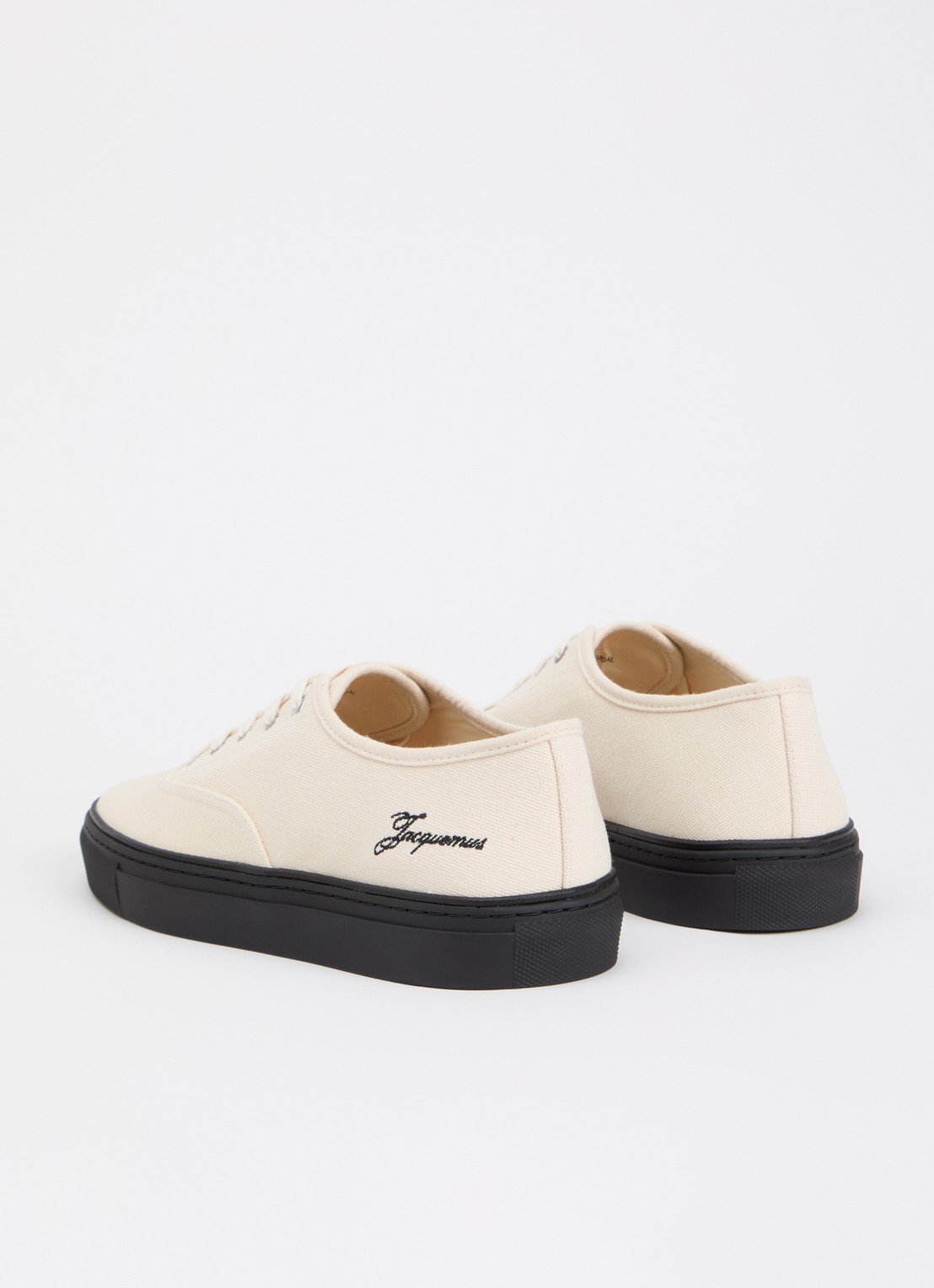 Jacquemus Les Fefe sneaker van canvas met logoborduring - achterkant 6 ivoor