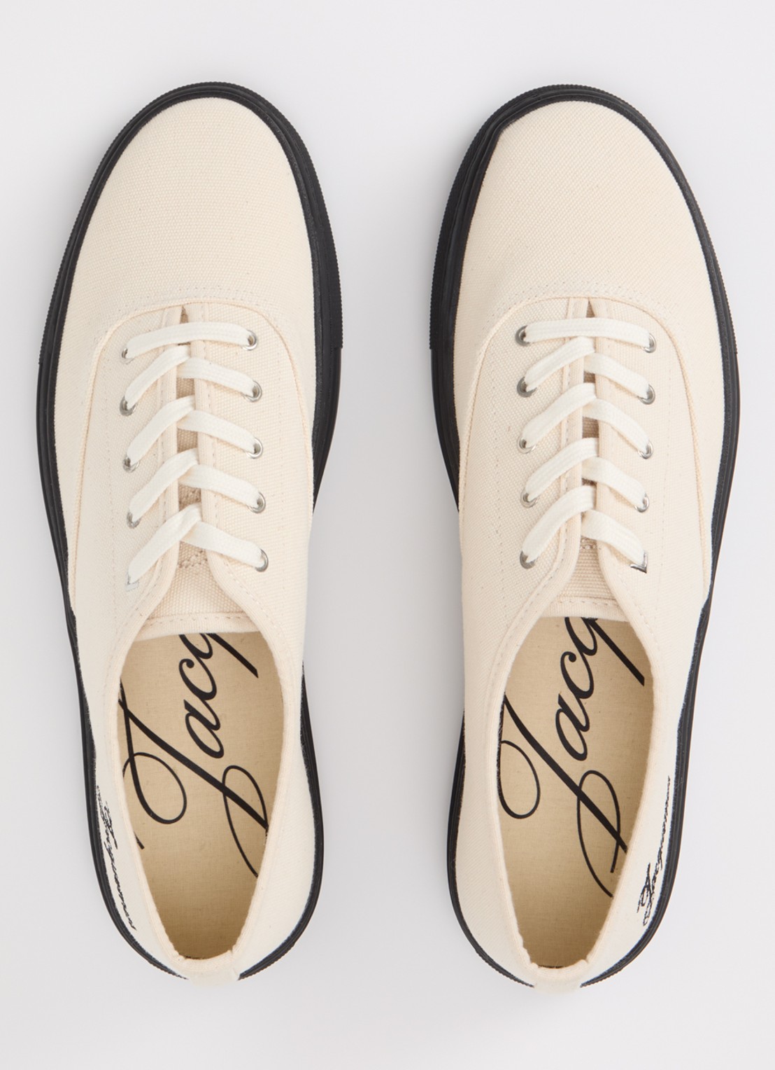 Jacquemus Les Fefe sneaker van canvas met logoborduring - detail 3 ivoor