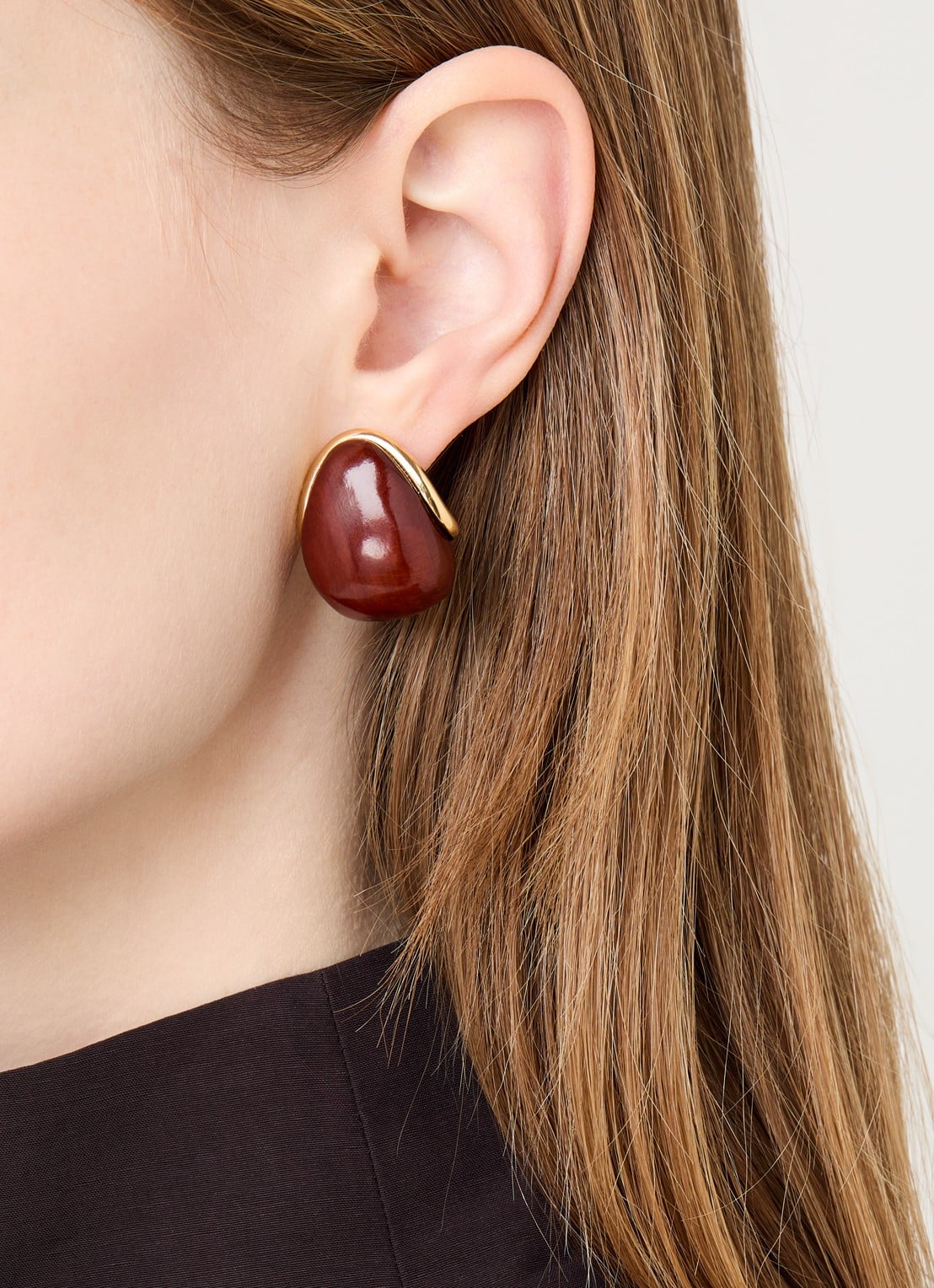 Jacquemus Les Mini Boucle oorstekers verguld - voorkant 2 goud