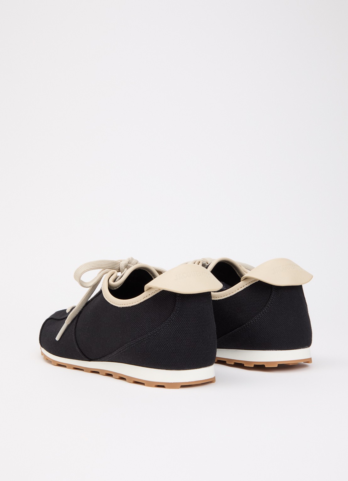 Jacquemus Les Tennis sneaker van canvas met details van leer - achterkant 2 zwart