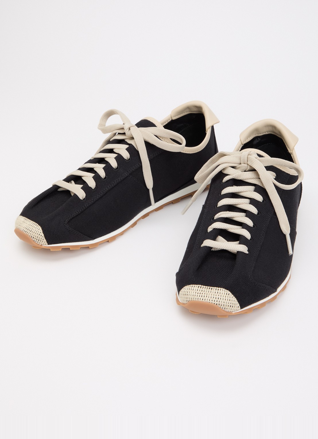 Jacquemus Les Tennis sneaker van canvas met details van leer - detail 3 zwart