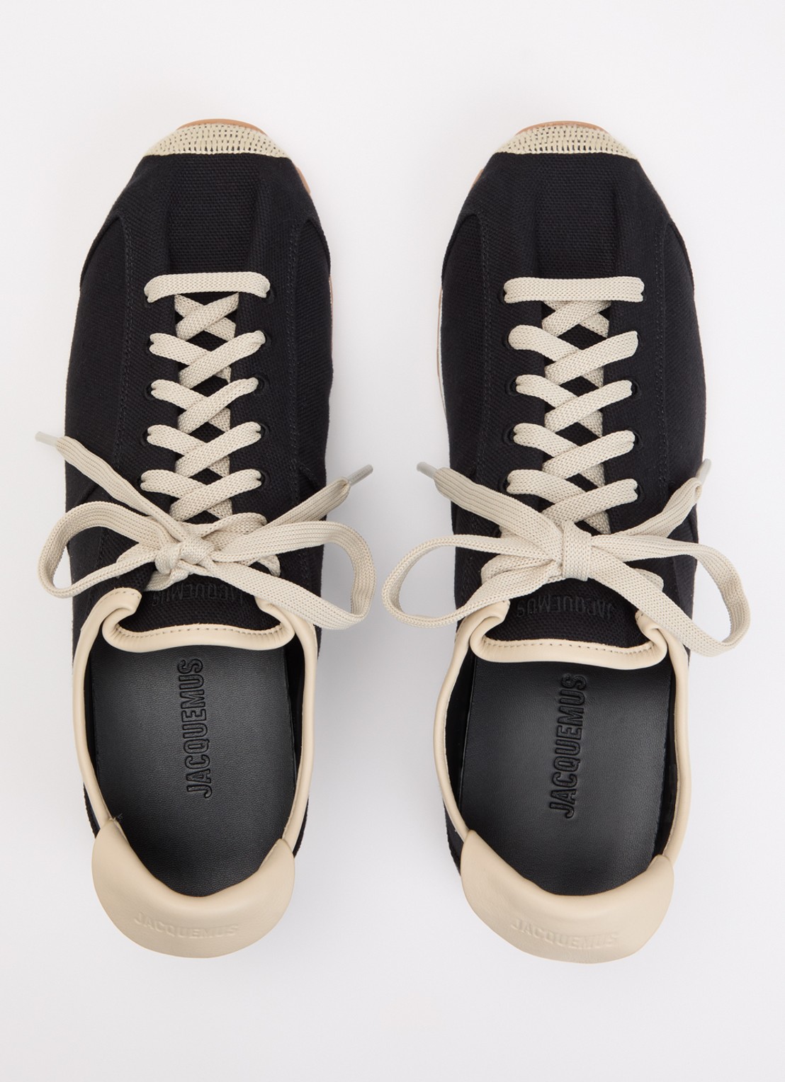 Jacquemus Les Tennis sneaker van canvas met details van leer - detail 4 zwart