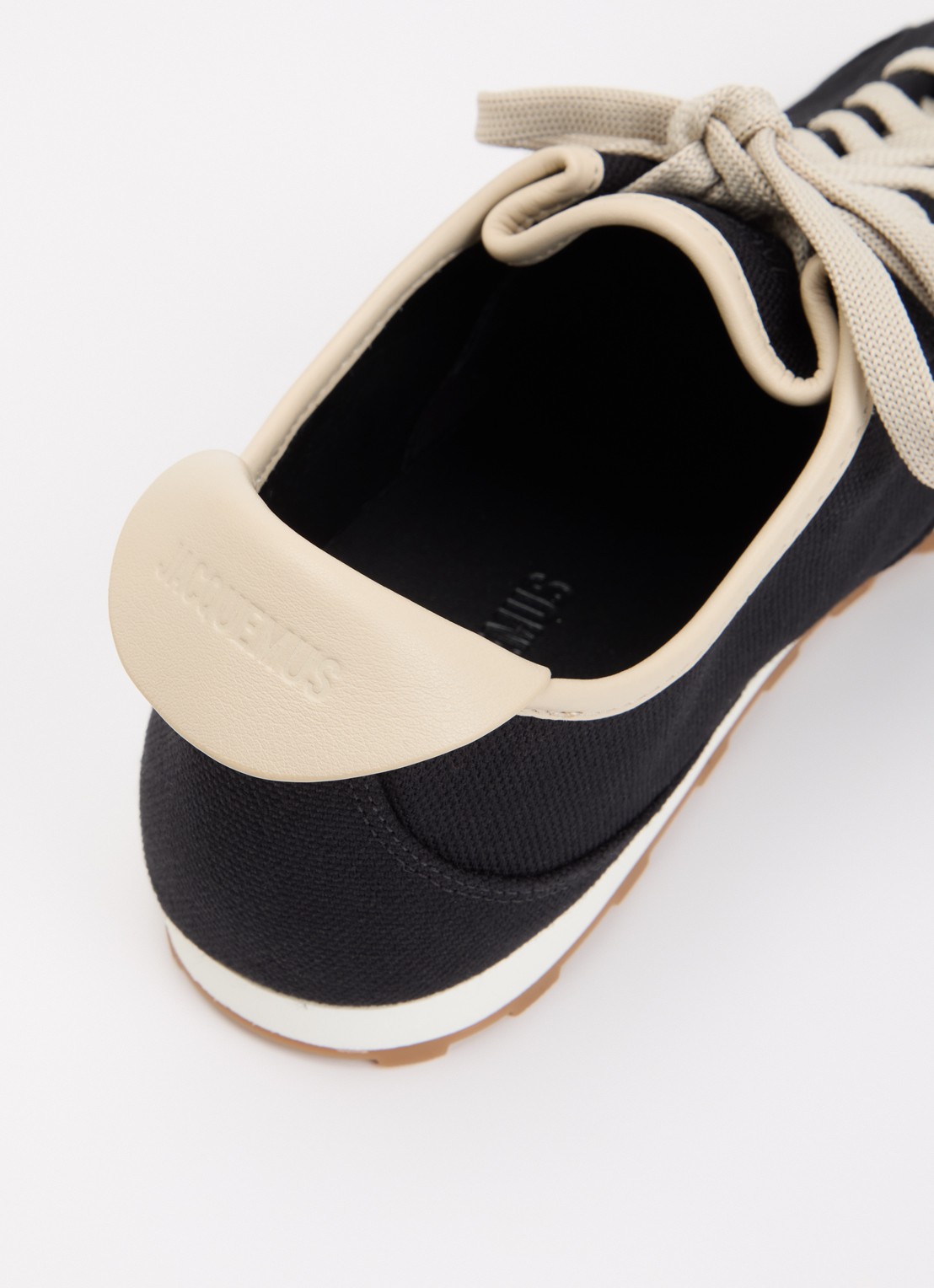 Jacquemus Les Tennis sneaker van canvas met details van leer - detail 6 zwart