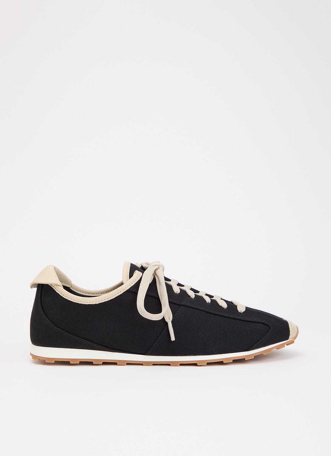 Jacquemus Les Tennis sneaker van canvas met details van leer - voorkant zwart