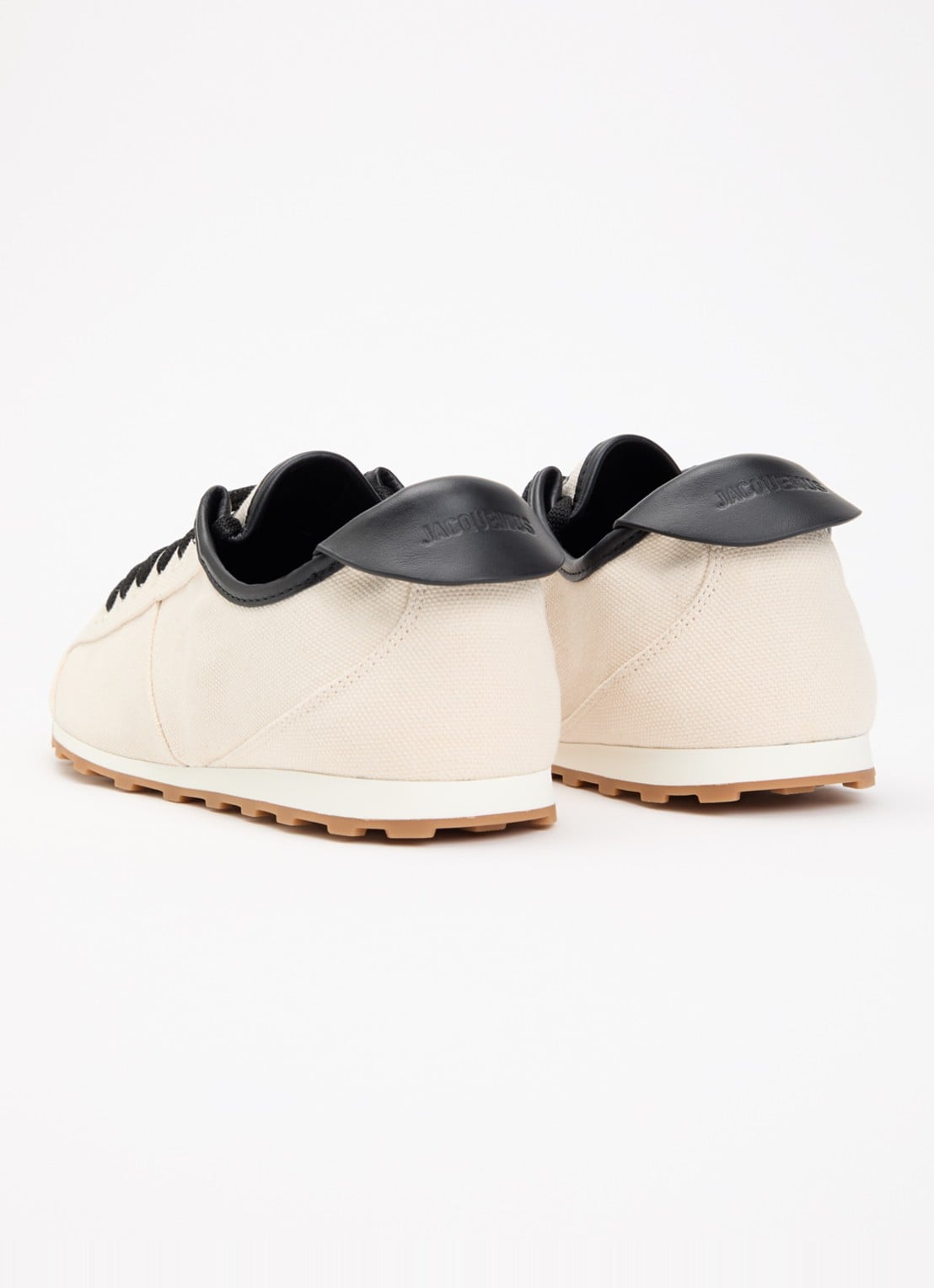 Jacquemus Les Tennis sneaker van canvas met leren details - achterkant 6 beige