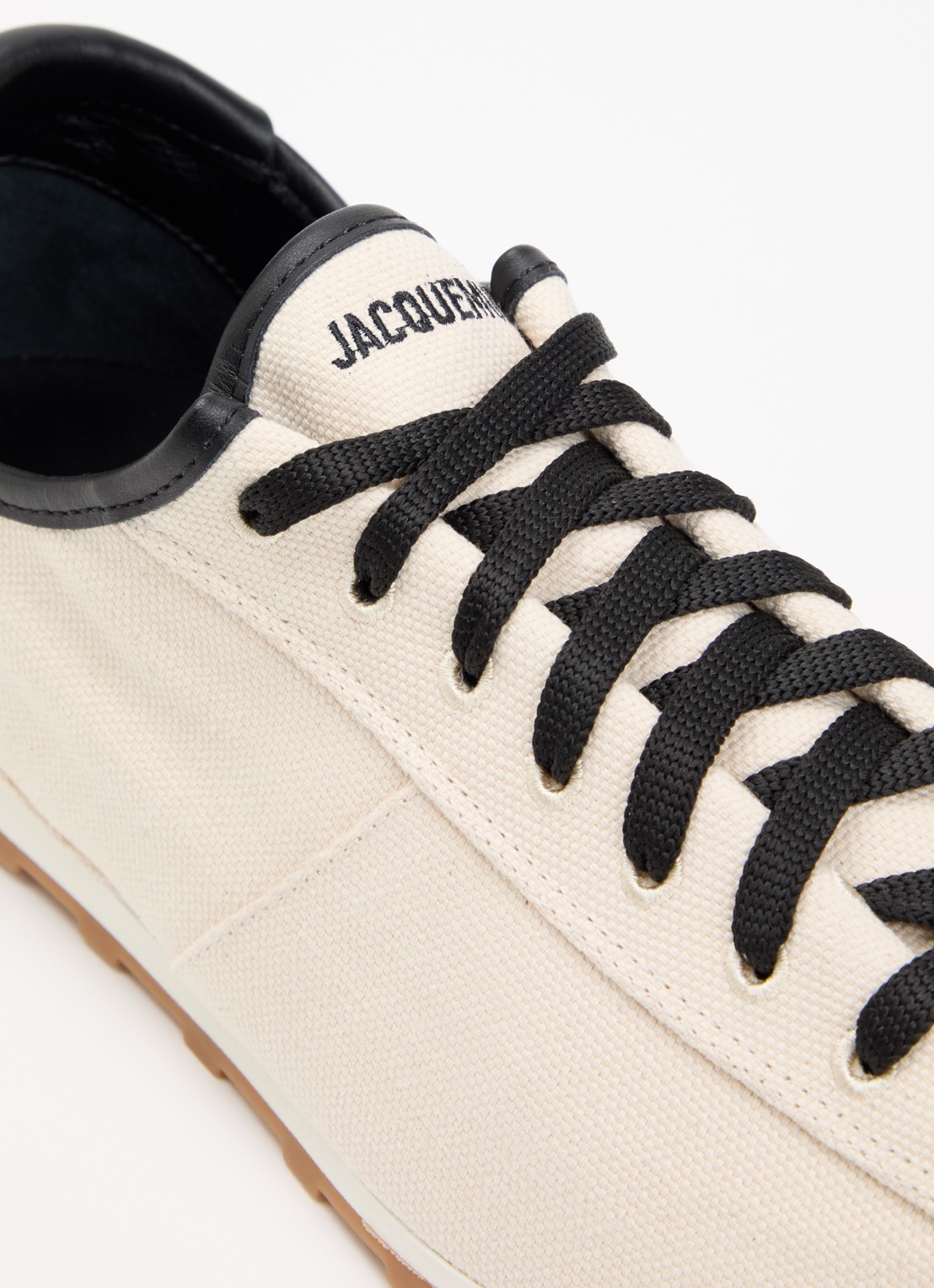 Jacquemus Les Tennis sneaker van canvas met leren details - detail 5 beige